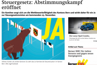 Berner Zeitung: Steuergesetz – Abstimmungskampf eröffnet